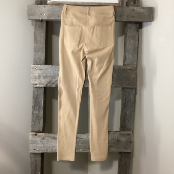 Women Camel Denim-look Stretchy Legging with Pockets - Picture 5 of 6